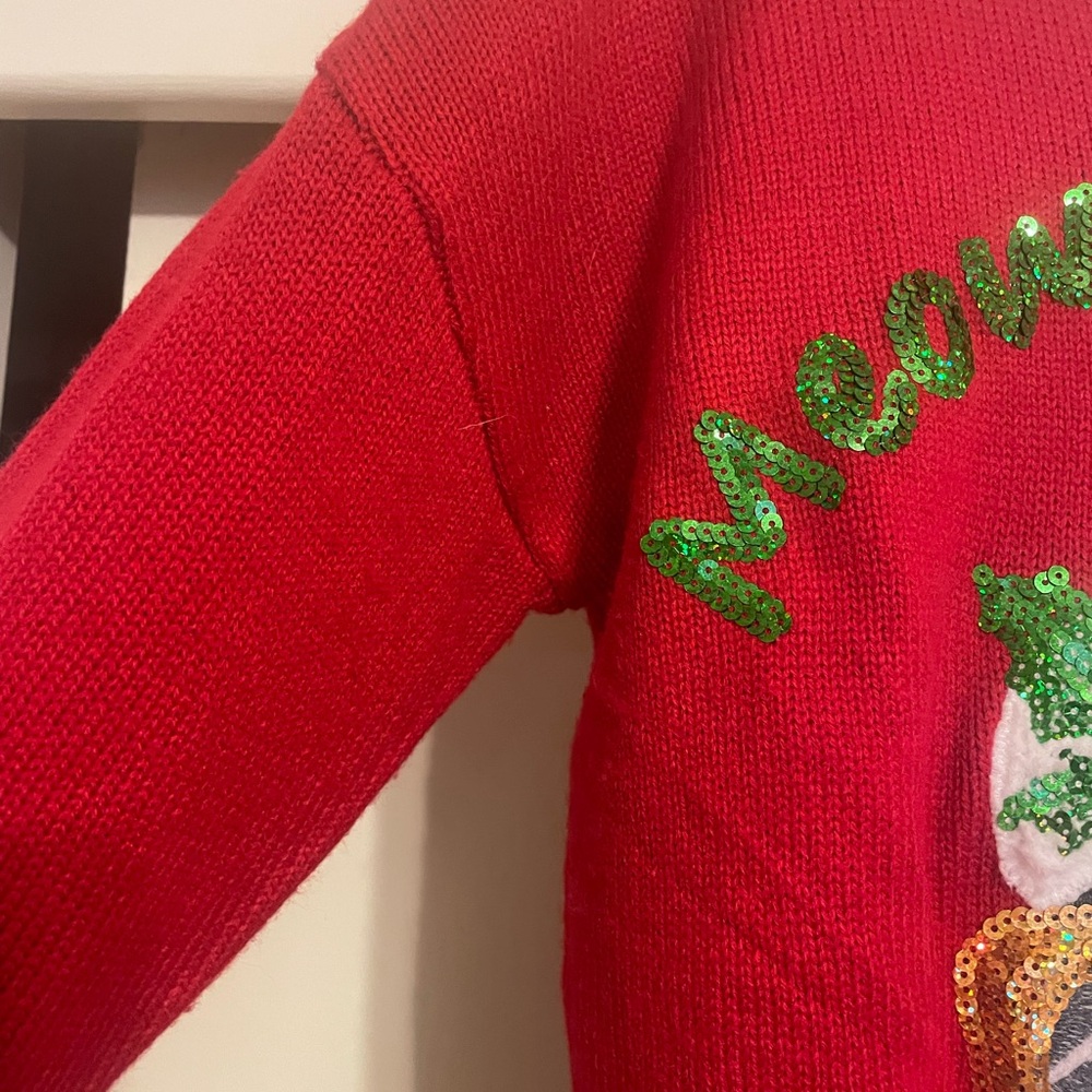 Novelty Cat Ugly Christmas Sweater - Picture 4 of 6